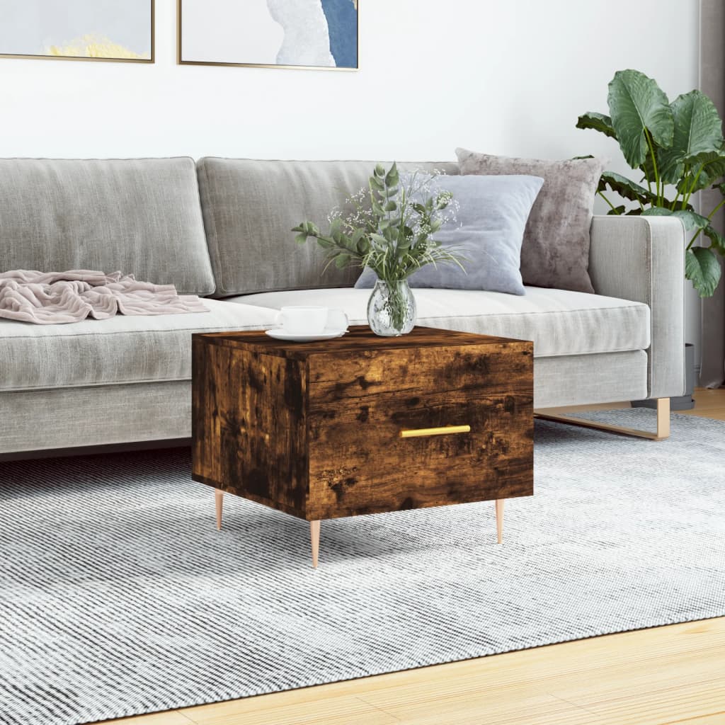 Vidaxl salontafel 50x50x40 cm bewerkt hout gerookt eikenkleurig
