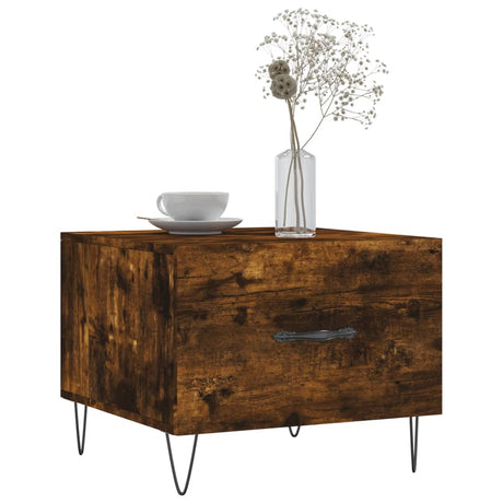 Vidaxl salontafels 2 st 50x50x40 cm bewerkt hout gerookt eikenkleurig
