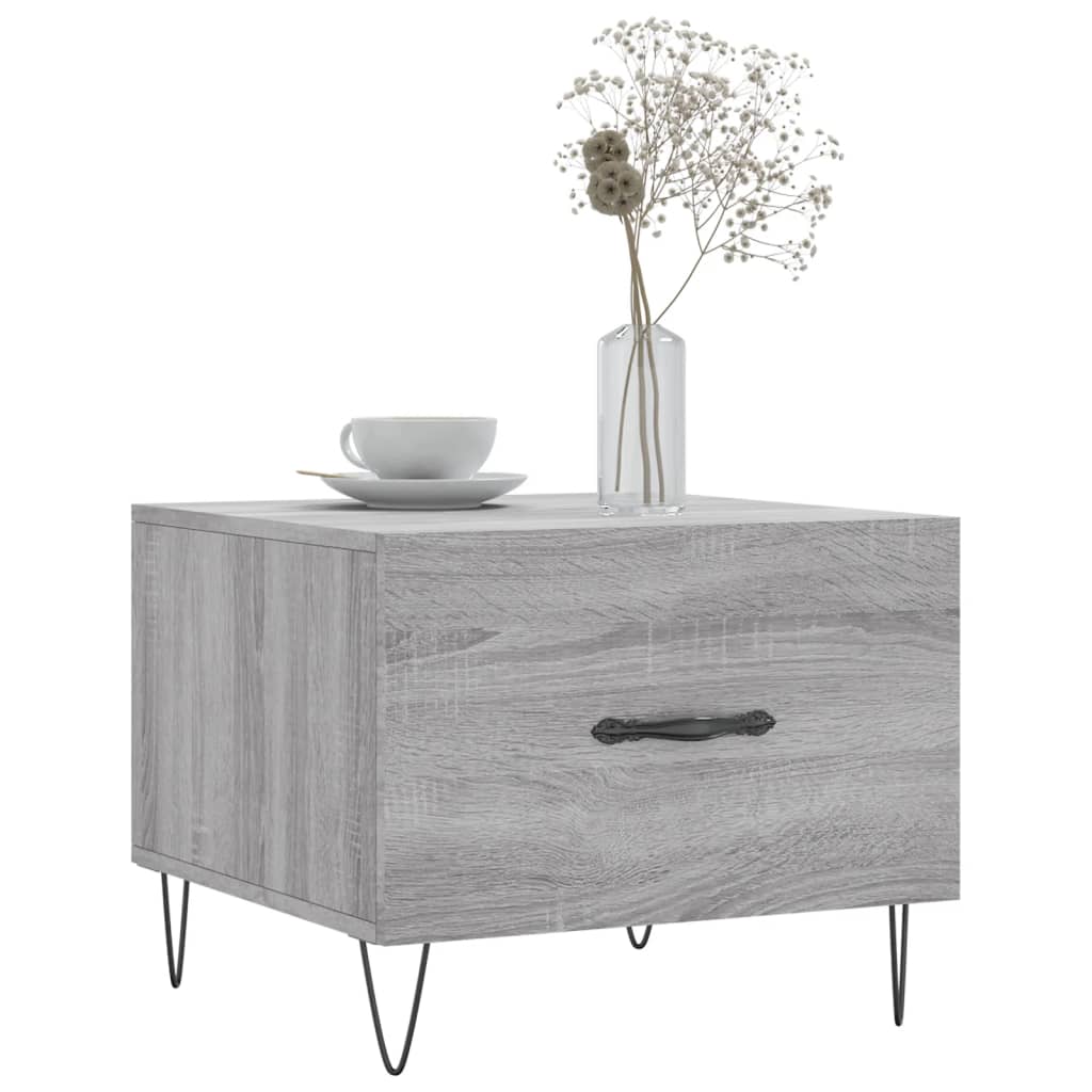 Vidaxl salontafel 50x50x40 cm bewerkt hout grijs sonoma eiken