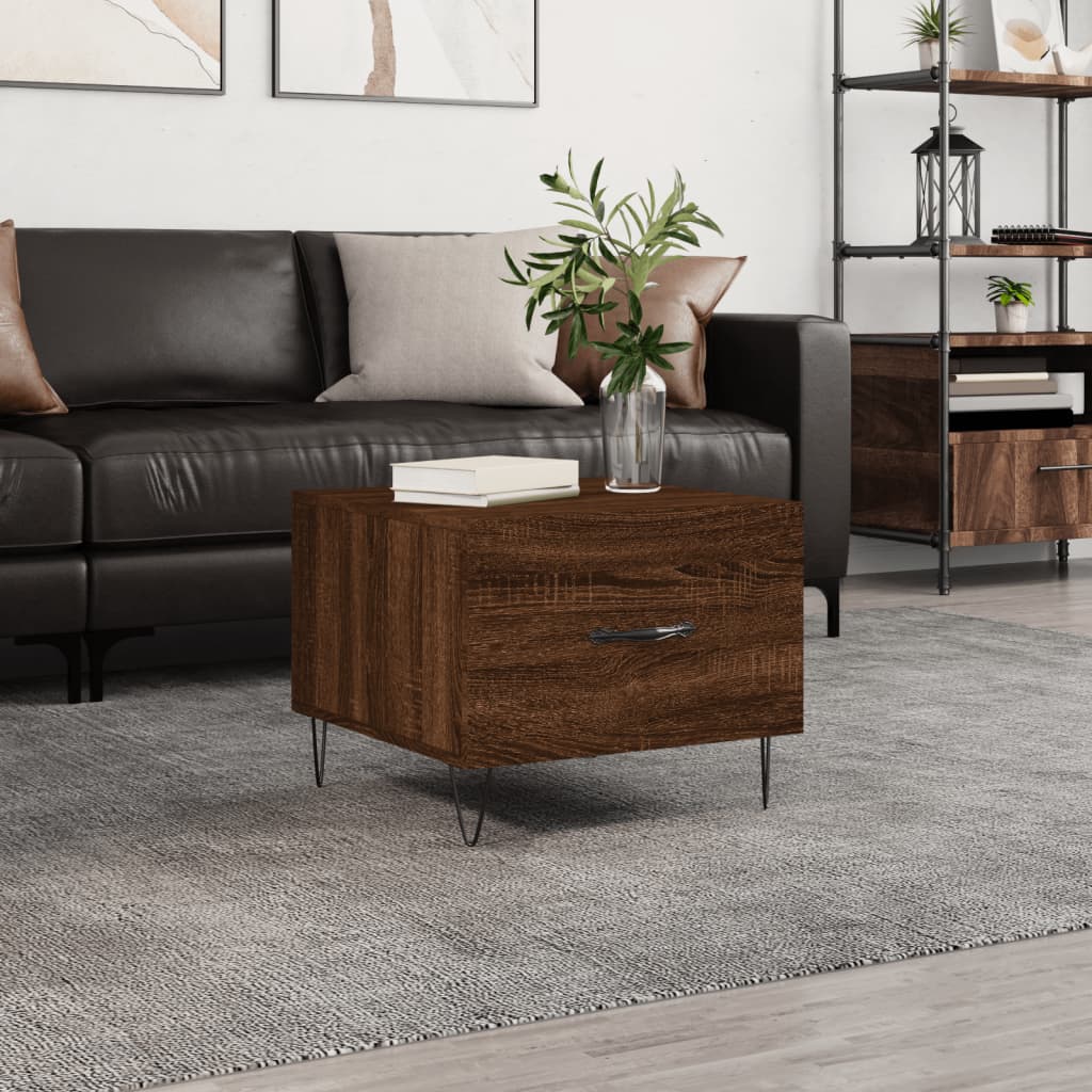 Vidaxl salontafel 50x50x40 cm bewerkt hout bruin eikenkleur