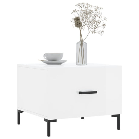 Vidaxl salontafel 50x50x40 cm bewerkt hout hoogglans wit