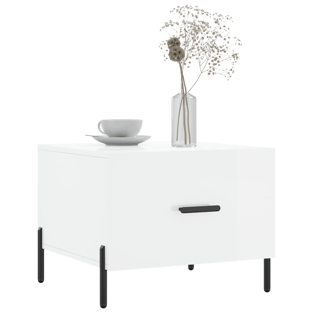 Vidaxl salontafel 50x50x40 cm bewerkt hout hoogglans wit