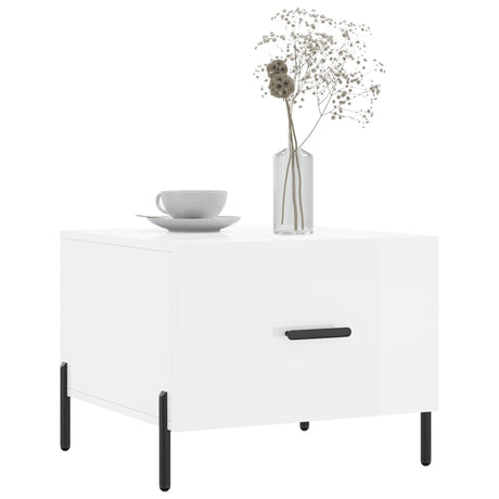 Vidaxl salontafel 50x50x40 cm bewerkt hout hoogglans wit