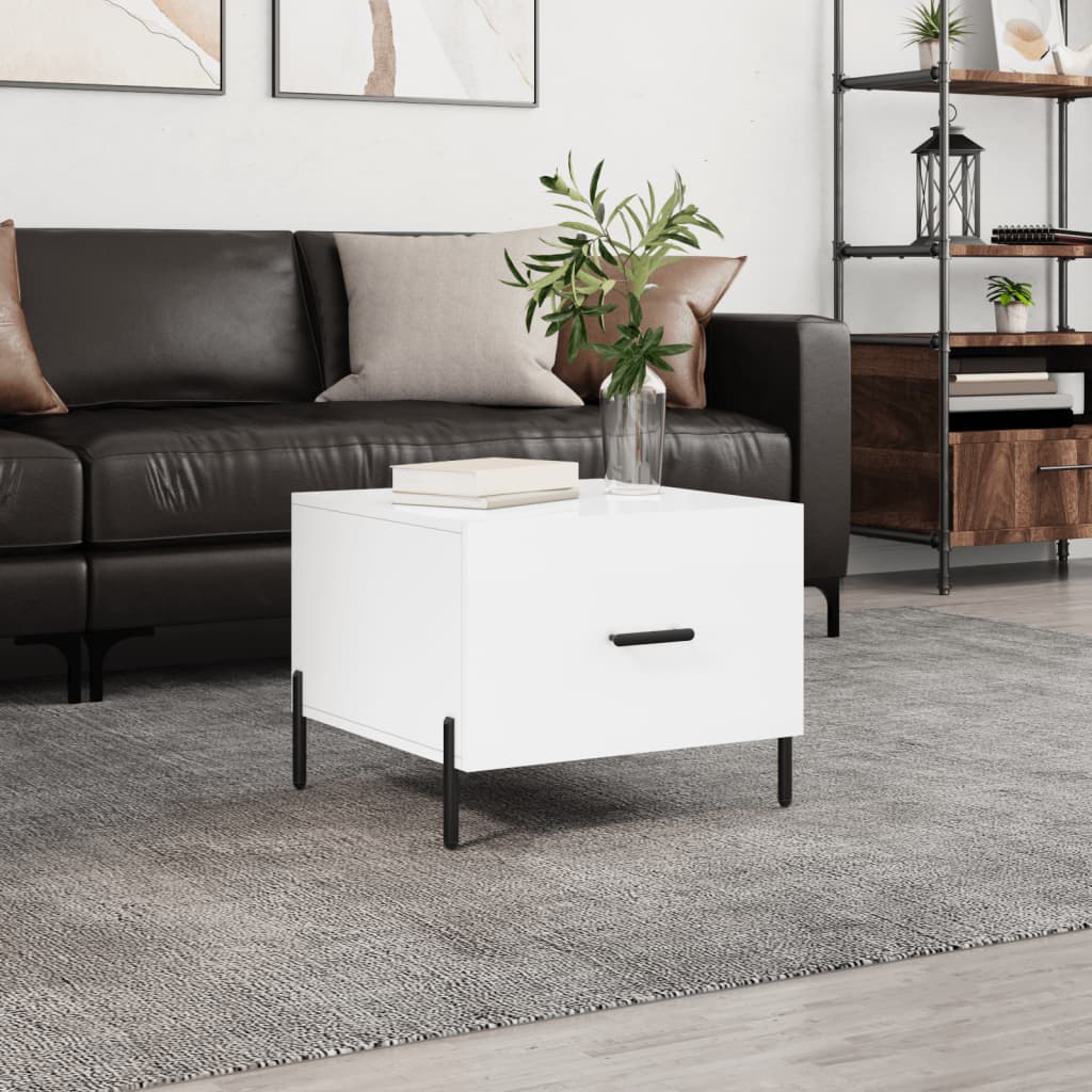 Vidaxl salontafel 50x50x40 cm bewerkt hout hoogglans wit