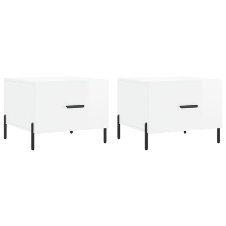 Vidaxl salontafels 2 st 50x50x40 cm bewerkt hout hoogglans wit