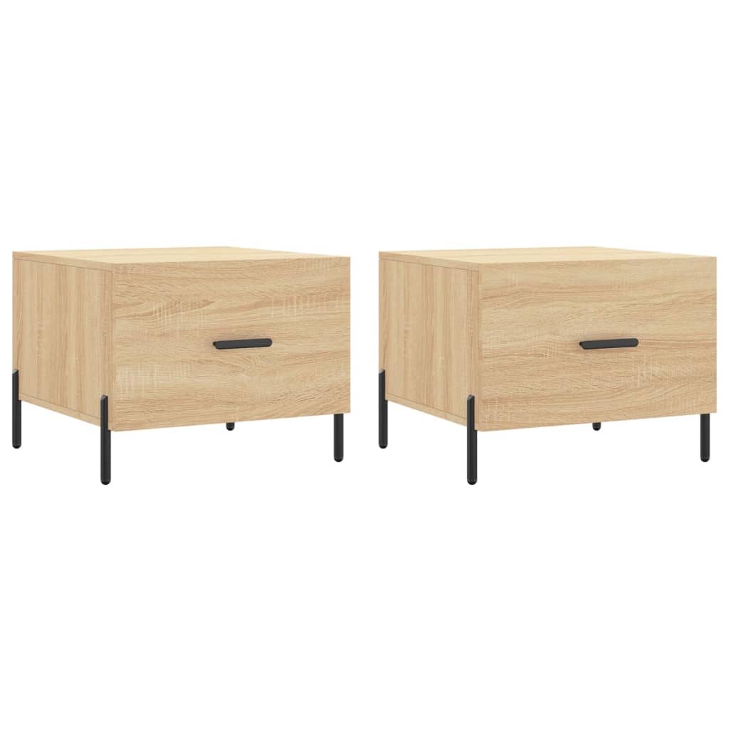 Vidaxl salontafels 2 st 50x50x40 cm bewerkt hout sonoma eikenkleurig