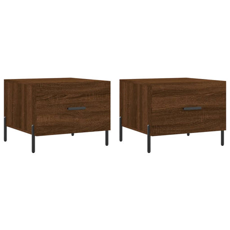 Vidaxl salontafels 2 st 50x50x40 cm bewerkt hout bruin eikenkleur