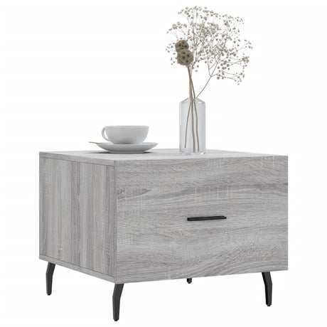 Vidaxl salontafel 50x50x40 cm bewerkt hout grijs sonoma eiken