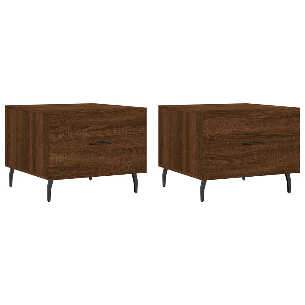 Vidaxl salontafels 2 st 50x50x40 cm bewerkt hout bruin eikenkleur