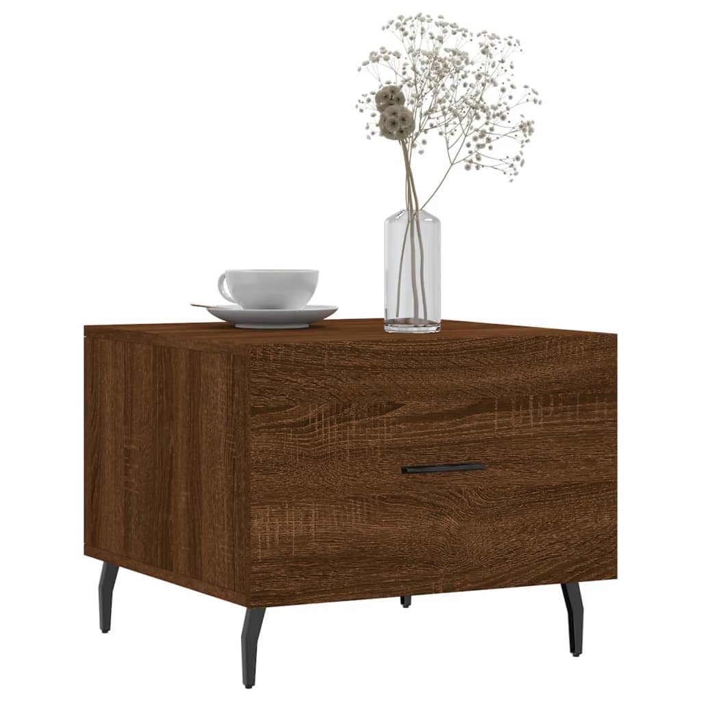 Vidaxl salontafels 2 st 50x50x40 cm bewerkt hout bruin eikenkleur