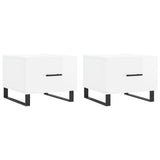Vidaxl salontafels 2 st 50x50x40 cm bewerkt hout hoogglans wit
