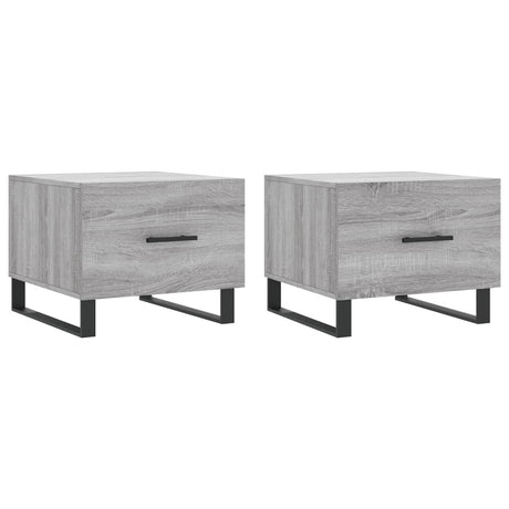 Vidaxl salontafels 2 st 50x50x40 cm bewerkt hout grijs sonoma eiken