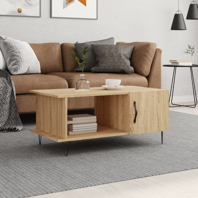 Vidaxl salontafel 90x50x40 cm bewerkt hout sonoma eikenkleurig