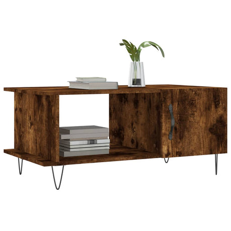 Vidaxl salontafel 90x50x40 cm bewerkt hout gerookt eikenkleurig