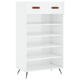 Vidaxl schoenenkast 60x35x105 cm bewerkt hout hoogglans wit