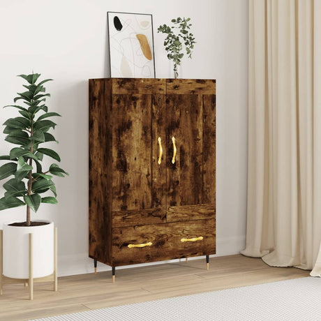 Vidaxl hoge kast 69,5x31x115 cm bewerkt hout gerookt eikenkleurig