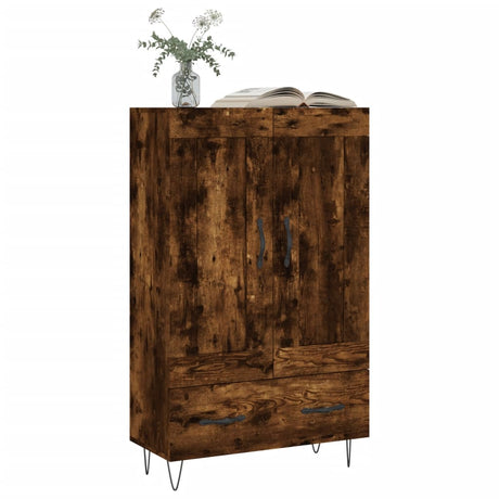 Vidaxl hoge kast 69,5x31x115 cm bewerkt hout gerookt eikenkleurig