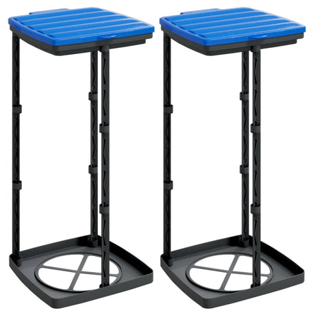 Vidaxl Müllbeutelhalter 2 PCs 60 l PP Schwarz und Blau