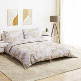 Vidaxl Duvet Overray Set 140x200 cm Baumwoll weiß und braun