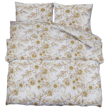 Vidaxl Duvet Crossing Set 200x200 cm Baumwoll weiß und braun