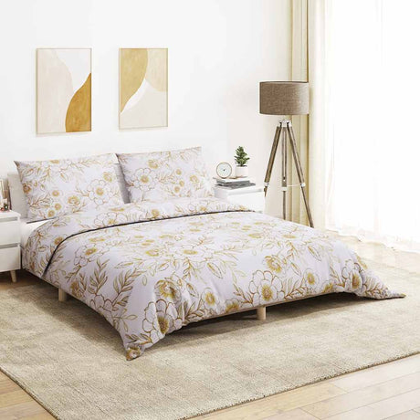 Vidaxl Duvet Crossing Set 200x200 cm Baumwoll weiß und braun