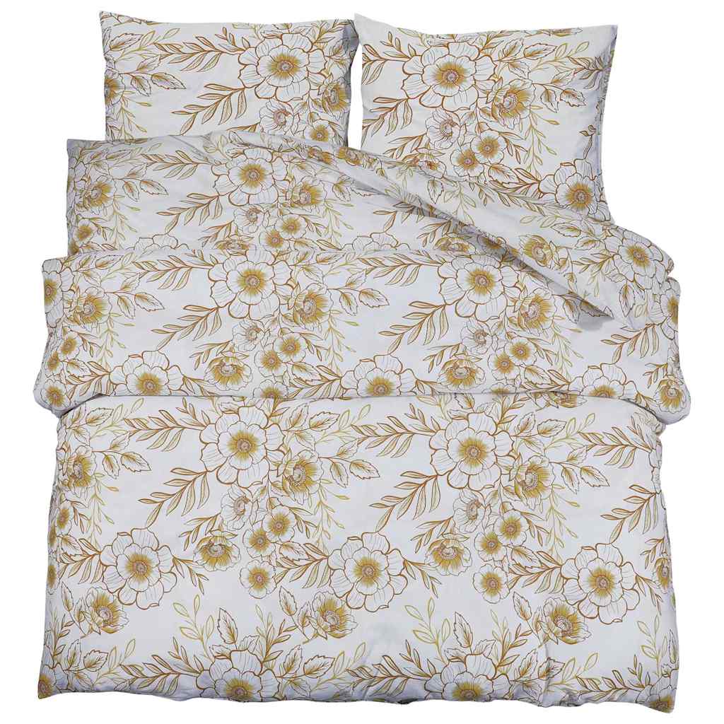Vidaxl Duvet Overray Set 240x220 cm Baumwoll weiß und braun