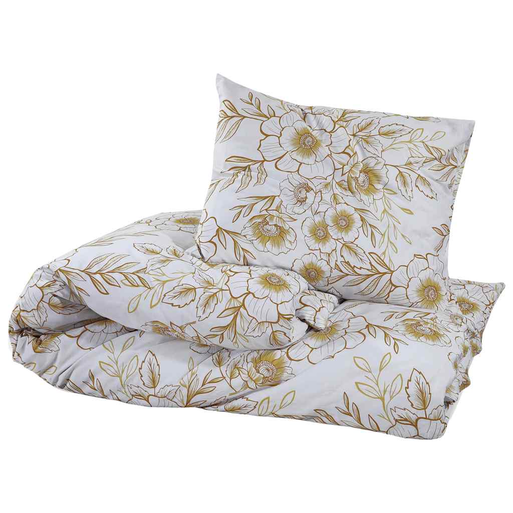Vidaxl Duvet Overray Set 240x220 cm Baumwoll weiß und braun