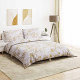 Vidaxl Duvet Overray Set 240x220 cm Baumwoll weiß und braun