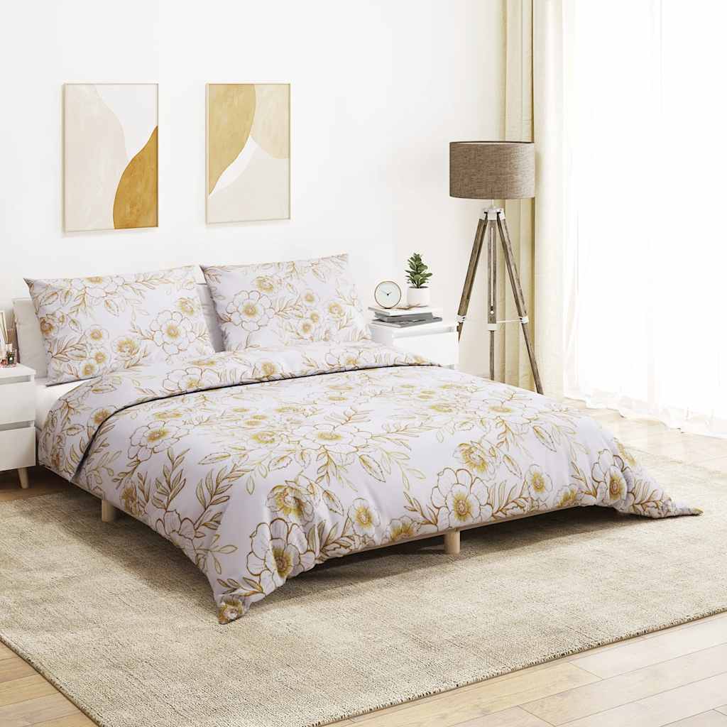 Vidaxl Duvet Overray Set 220x240 cm Baumwoll weiß und braun