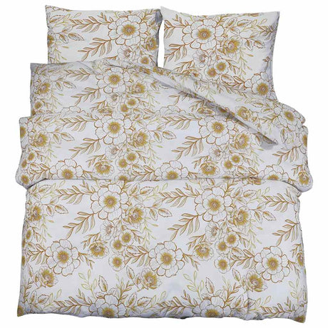 Vidaxl Duvet Crossing Set 200x200 cm Baumwoll weiß und braun