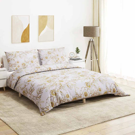 Vidaxl Duvet Crossing Set 200x200 cm Baumwoll weiß und braun