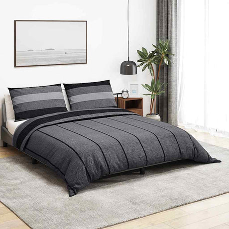 Vidaxl Duvet Overray Set 240x220 cm Baumwolle dunkelgrau