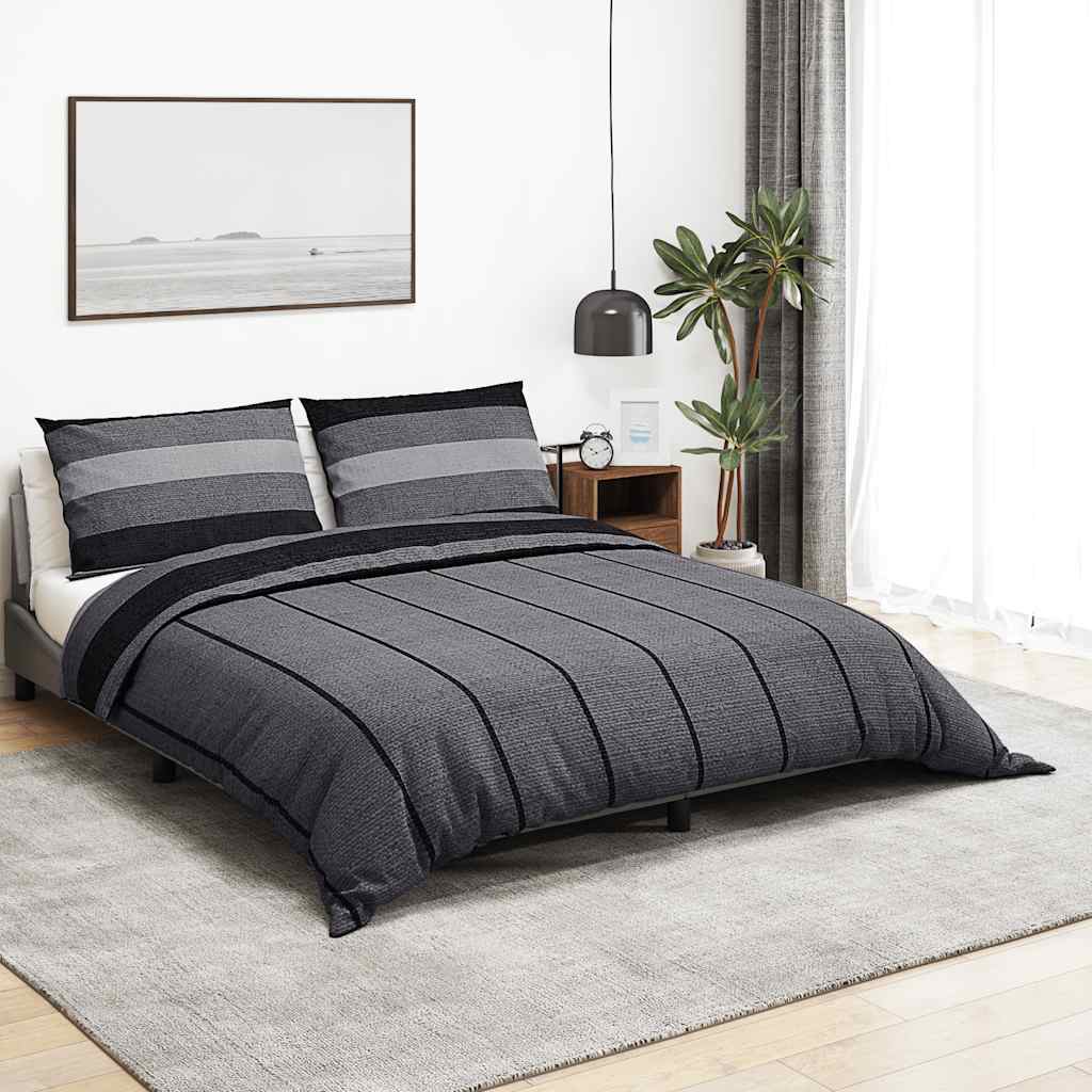 Vidaxx Bettbezug-Set 220x240 cm Baumwolle dunkelgrau