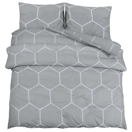 VidaXL Bettbezug-Set 155 x 220 cm Baumwolle grau