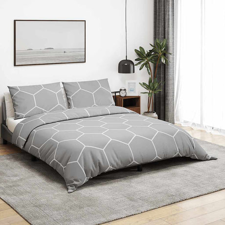 VidaXL Bettbezug-Set 155 x 220 cm Baumwolle grau