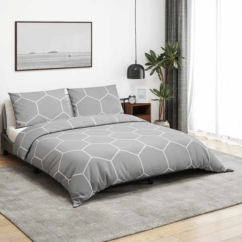 Vidaxl Duvet Overray Set 200x220 cm Baumwollgrau