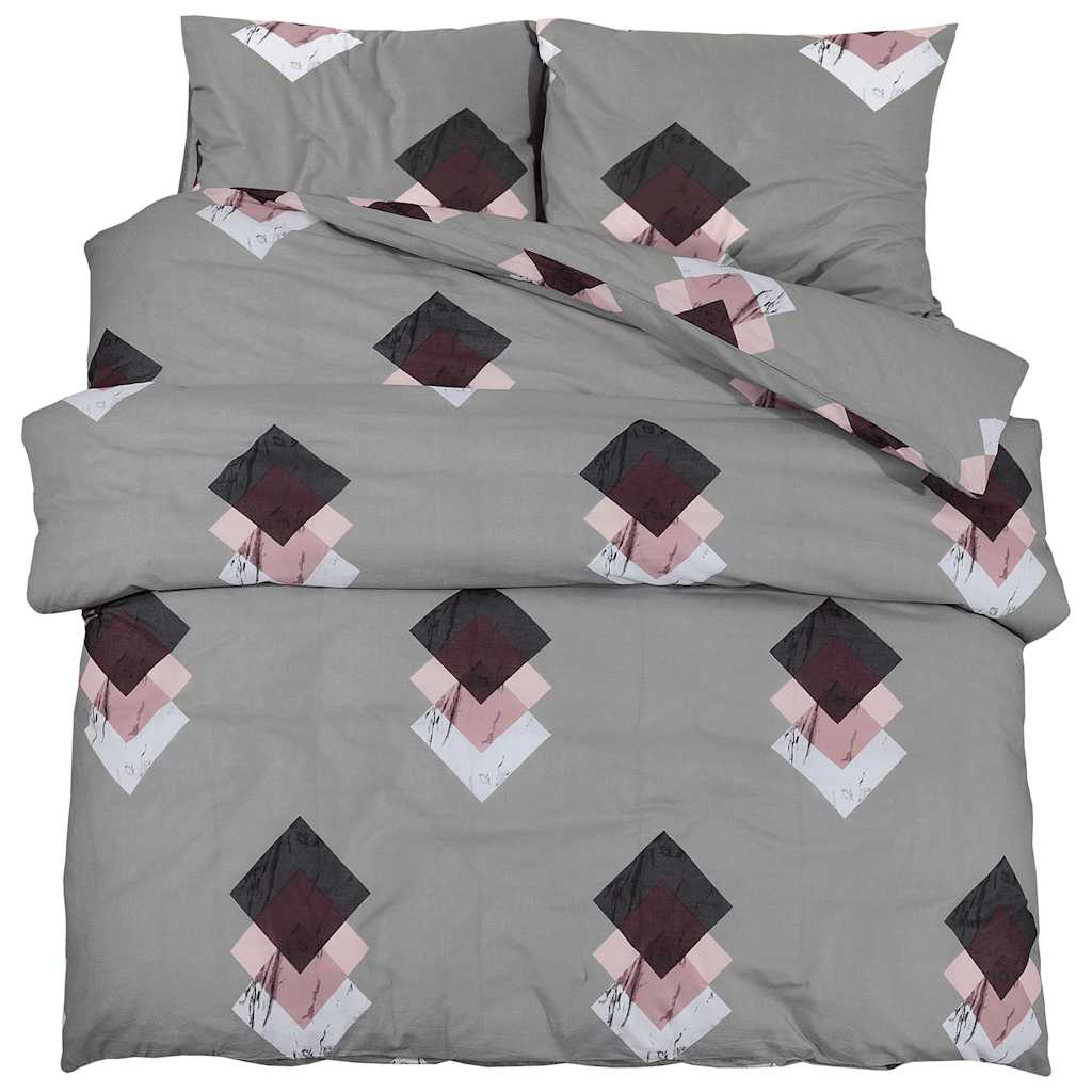 Vidaxl Duvet Crossing Set 240x220 cm Baumwollgrau