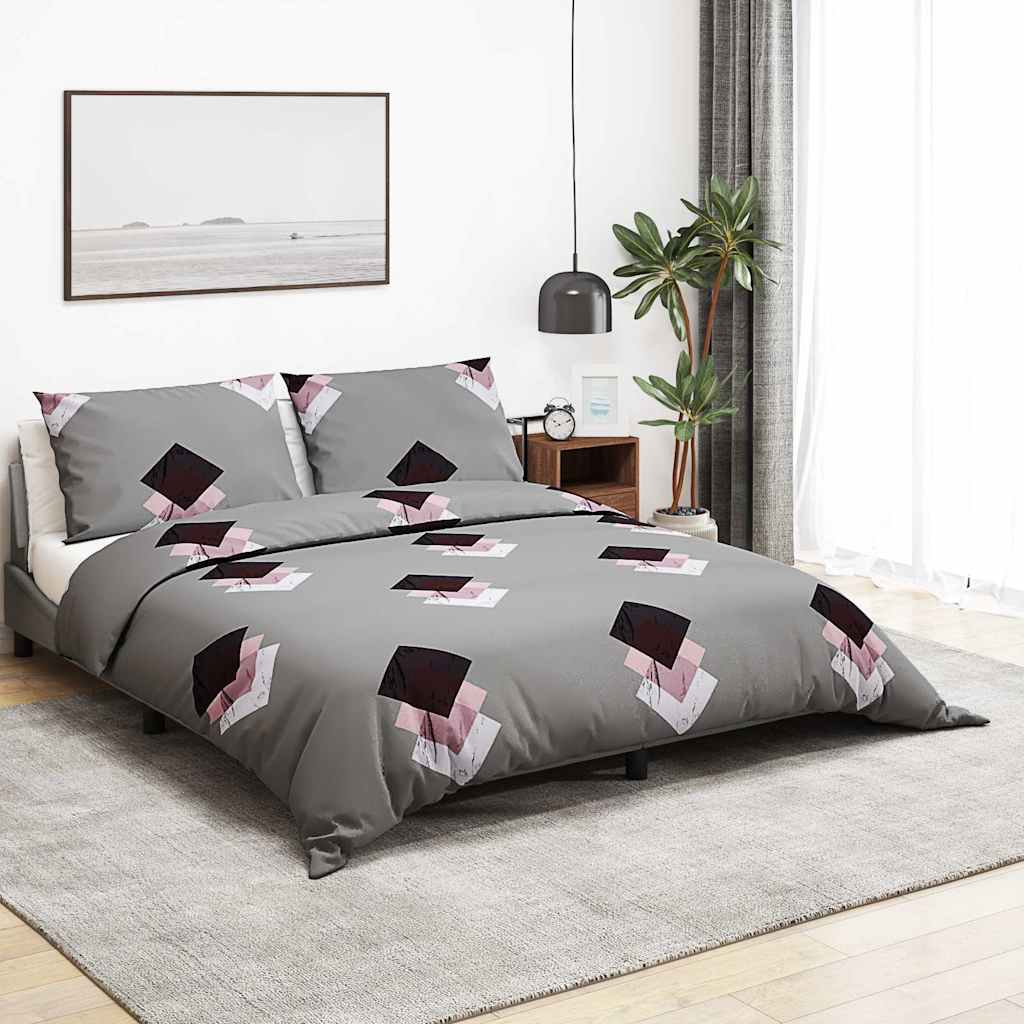 VIDAXL -Duvet -Überraschungs -Set 135x200 cm Baumwollgrau