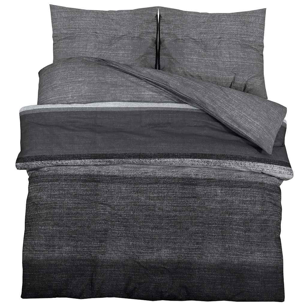 Vidaxl Duvet Overray Set 200x200 cm Baumwolle dunkelgrau