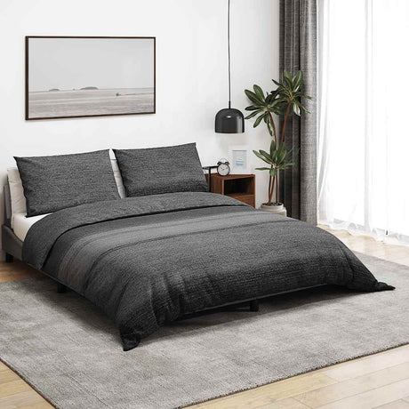 Vidaxl Duvet Overray Set 200x220 cm Baumwolle dunkelgrau