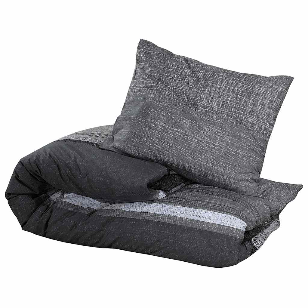 Vidaxl Duvet Overray Set 140x200 cm Baumwolle dunkelgrau