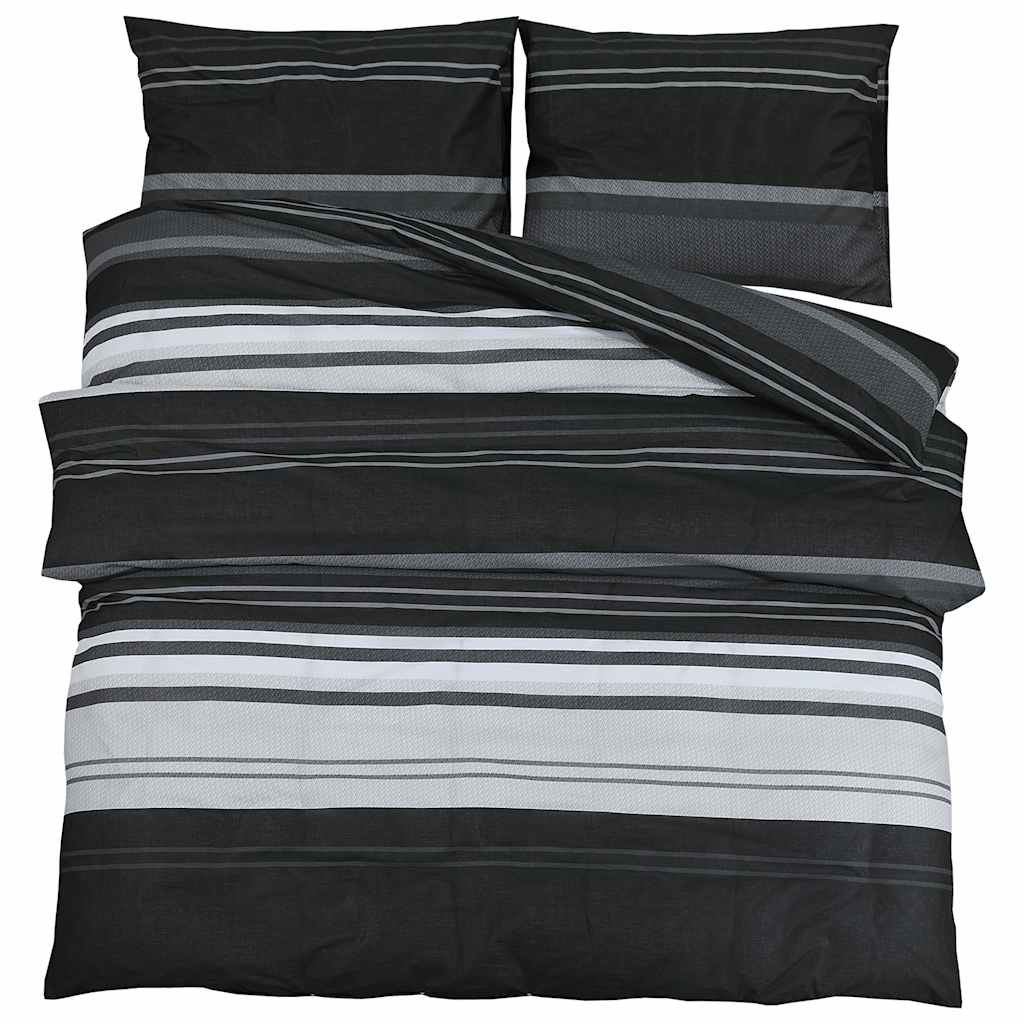 Vidaxl Duvet Overlay Set 200x220 cm Baumwollschwarz und Weiß