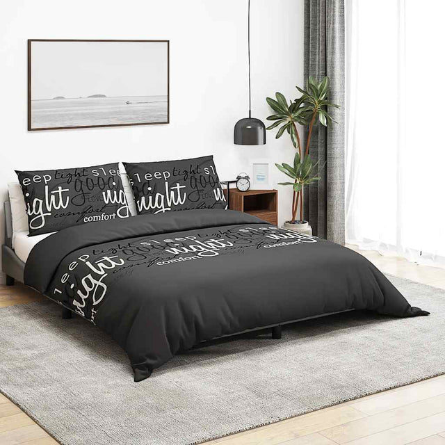 VIDAXL -Duvet -Überraschungs -Set 140x200 cm Baumwollschwarz