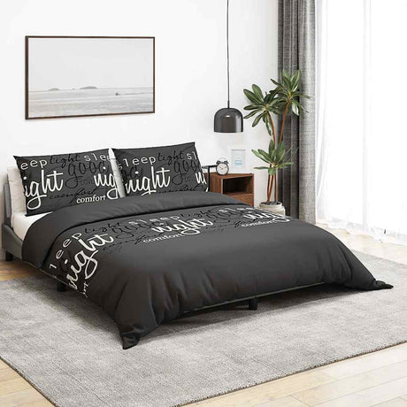 VidaXL Bettbezug-Set 260x240 cm Baumwolle schwarz