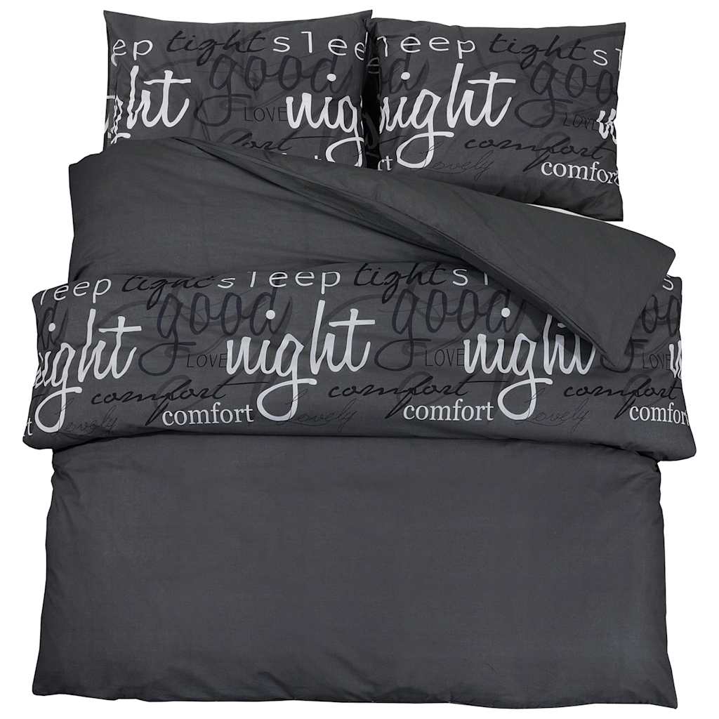 Vidaxl Duvet Overlay Set 135x200 cm Baumwollschwarz