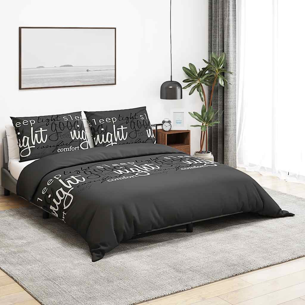 Vidaxl Duvet Overray Set 200x220 cm Baumwollschwarz