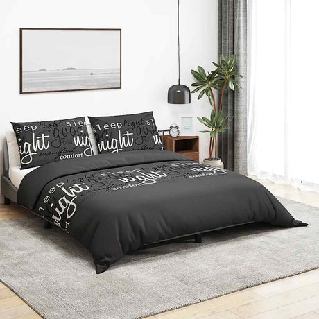 Vidaxl Duvet Overlay Set 260x220 cm Baumwollschwarz