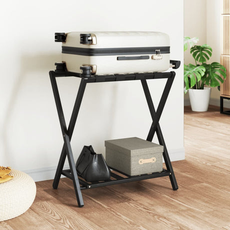 Vidaxl -Gepäck Rack 68x38x58 cm Bambusschwarz