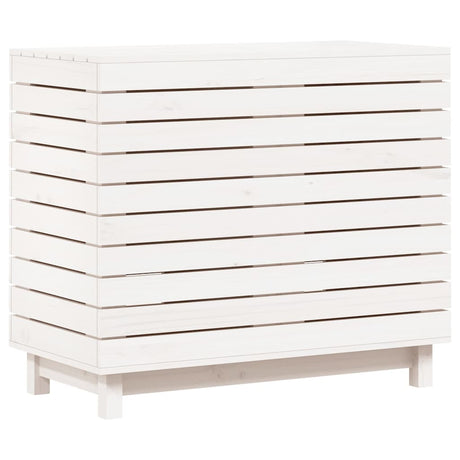 Vidaxl Waschkorb 88.5x44x76 CM Festkiefer weiß