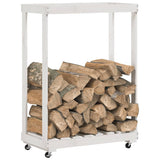 Vidaxl Holzblockhalter mit Rädern 76,5 x 40 x 108 cm Festkiefer weiß weiß